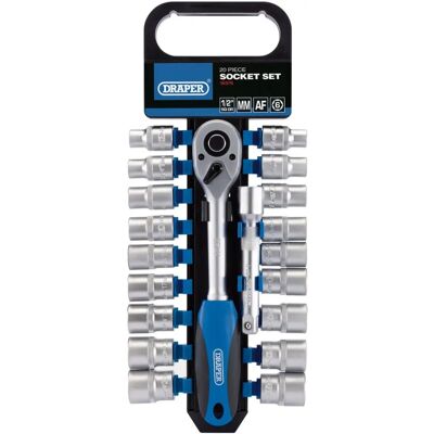 Draper 16376 1/2" Socket Set - Chrome Vanadium Steel Draper 16376 1/2" Socket Set - Chrome Vanadium Steel