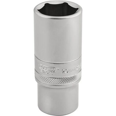 Draper 16587 Stalen diepe socket - 20mm, 3/8" Aandrijving, 6 Punten Draper 16587 Stalen diepe socket - 20mm, 3/8" Aandrijving, 6 Punten