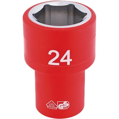 Set di prese Draper 31954 - Isolato completo VDE, 1/2" Sq. Dr., 24mm Set di prese Draper 31954 - Isolato completo VDE, 1/2" Sq. Dr., 24mm