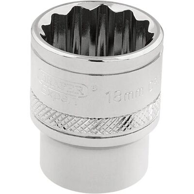 Draper 32786 12-Point Steeksleutelset - 3/8" Aandrijving, 18mm Draper 32786 12-Point Steeksleutelset - 3/8" Aandrijving, 18mm