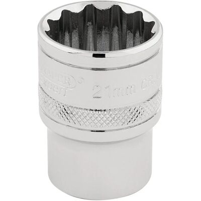 Draper 33290 Chroom-vanadium socketset - 21mm, 1/2" aandrijving Draper 33290 Chroom-vanadium socketset - 21mm, 1/2" aandrijving