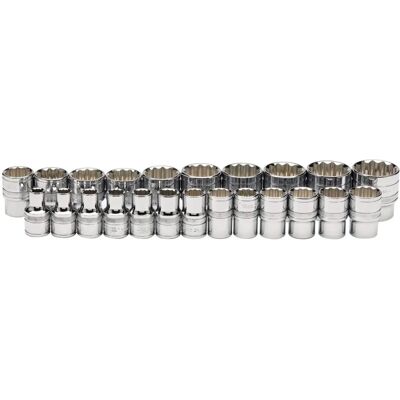 Draper 34561 Socket Set - 23 Pieces - Polished Chrome Draper 34561 Socket Set - 23 Pieces - Polished Chrome