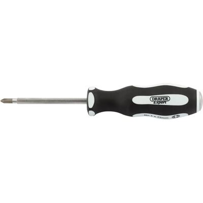Draper Tools 35210 Expert Pound Thru Cross Slot Screwdriver - Expert Quality, Chrome Vanadium Steel, Soft Grip, Hammer Cap, 75mm Draper Tools 35210 Expert Pound Thru Cross Slot Screwdriver - Expert Quality, Chrome Vanadium Steel, Soft Grip, Hammer Cap, 75mm