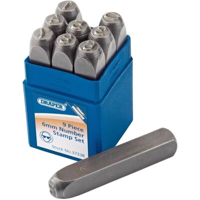 Draper 37338 1/4" Number Stamp Set - Number Height 1/8" - Number Stamp Set Draper 37338 1/4" Number Stamp Set - Number Height 1/8" - Number Stamp Set