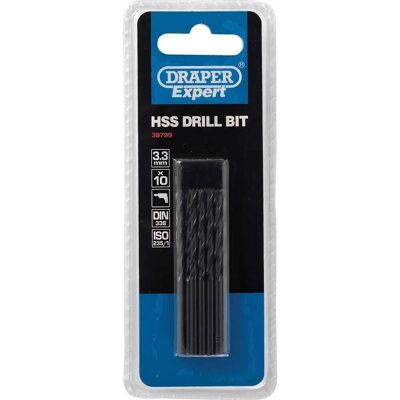 Draper 38799 Expert 3,3mm HSS Boren Doos 10 Draper 38799 Expert 3,3mm HSS Boren Doos 10