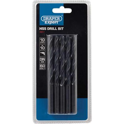 Draper H29MC Expert 10.0mm HSS Bohrer - Packung 10 Draper H29MC Expert 10.0mm HSS Bohrer - Packung 10