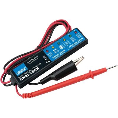 Analizzatore di batteria e alternatore Draper 41026 per sistemi a 12V DC Analizzatore di batteria e alternatore Draper 41026 per sistemi a 12V DC