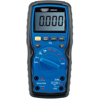 Draper Expert 41834 Misuratore di Resistenza di Isolamento - Auto-ranging, Schermo retroilluminato, Test di resistenza e continuità Draper Expert 41834 Misuratore di Resistenza di Isolamento - Auto-ranging, Schermo retroilluminato, Test di resistenza e continuità