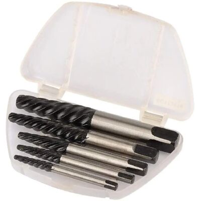 Conjunto de Extração de Parafusos Draper 42560 - Espiral Grosso, Aço Carbono, Caixa de Plástico Conjunto de Extração de Parafusos Draper 42560 - Espiral Grosso, Aço Carbono, Caixa de Plástico