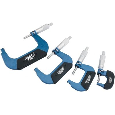 Draper Expert 46607 Micrometer Set - 4 Pcs, Metric, Enamelled, Chrome Draper Expert 46607 Micrometer Set - 4 Pcs, Metric, Enamelled, Chrome