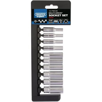 Juego de 10 vasos largos Draper Tools 50048 - Sistema Multidrive Juego de 10 vasos largos Draper Tools 50048 - Sistema Multidrive