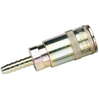 Draper 51414 Vertex Air Line Coupling - 1/4 Inch, Double Action, with Tailpiece Draper 51414 Vertex Air Line Coupling - 1/4 Inch, Double Action, with Tailpiece