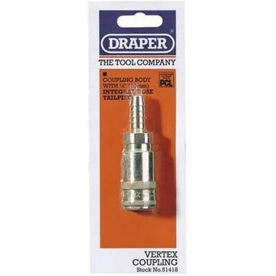Draper 51418 Conector de línea de aire - 3/8”, acción doble, en display Draper 51418 Conector de línea de aire - 3/8”, acción doble, en display