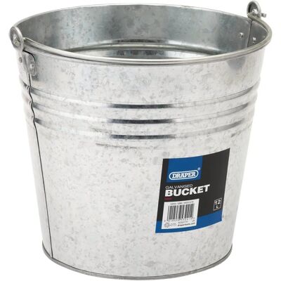 Draper 53241 Galwanizowany stalowy wiadro - 12L Draper 53241 Galwanizowany stalowy wiadro - 12L
