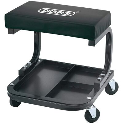 Taburete de trabajo Draper 54243 - Espuma de alta densidad, Vinilo resistente al aceite, 4 ruedas Taburete de trabajo Draper 54243 - Espuma de alta densidad, Vinilo resistente al aceite, 4 ruedas