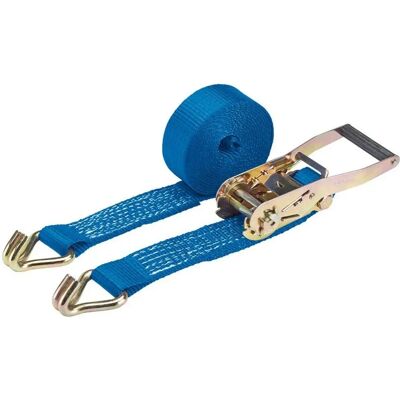 Draper 60950 Heavy Duty Ratchet Tie Down Straps - 5m x 50mm - Blue Draper 60950 Heavy Duty Ratchet Tie Down Straps - 5m x 50mm - Blue