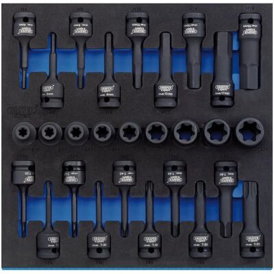 Set di 28 bussole ad impatto Draper 63490 Set di 28 bussole ad impatto Draper 63490