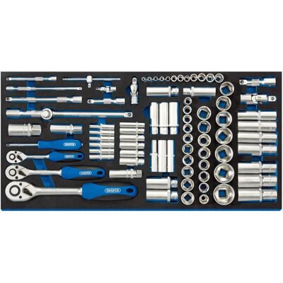 Set di bussole Draper 63540 - 84 pezzi - Cassetto completo con EVA Set di bussole Draper 63540 - 84 pezzi - Cassetto completo con EVA
