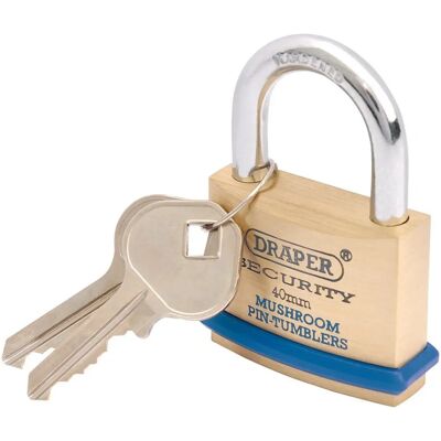 Draper Tools 64161 Candado de Latón - 40mm Cerraje de Acero Endurecido - Seguridad 5 Draper Tools 64161 Candado de Latón - 40mm Cerraje de Acero Endurecido - Seguridad 5