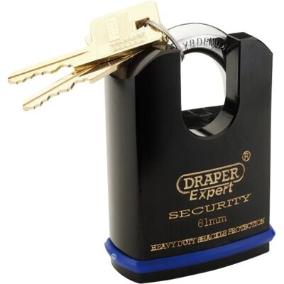Candado de acero inoxidable resistente Draper Expert 64198 - 61mm, 2 llaves Candado de acero inoxidable resistente Draper Expert 64198 - 61mm, 2 llaves