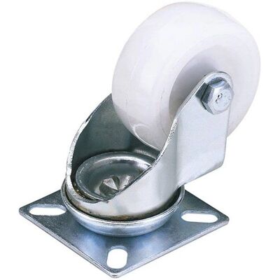 Rueda de nylon Draper 65497 - Fixación de placa giratoria - 75mm - 70Kg Rueda de nylon Draper 65497 - Fixación de placa giratoria - 75mm - 70Kg