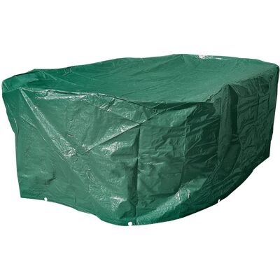 Copertura per patio ovale grande Draper - Polietilene resistente, Occhielli in acciaio, Fino a 8 sedie Copertura per patio ovale grande Draper - Polietilene resistente, Occhielli in acciaio, Fino a 8 sedie