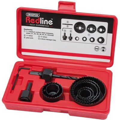 Kit di seghe a tazza Draper Redline 68470 - 11 pezzi - Per legno e plastica Kit di seghe a tazza Draper Redline 68470 - 11 pezzi - Per legno e plastica