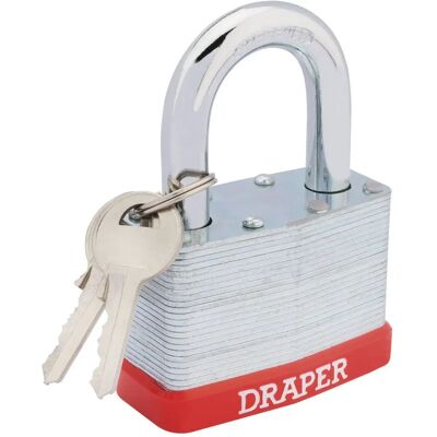 Draper Tools 68807 Padlock - Laminated Steel, 65mm, Redline - Padlock Draper Tools 68807 Padlock - Laminated Steel, 65mm, Redline - Padlock
