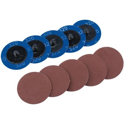 Draper Tools 75614 Aluminium Oxide Sanding Discs - 50mm, 320 Grit - Pack of 10 - Sander Accessories Draper Tools 75614 Aluminium Oxide Sanding Discs - 50mm, 320 Grit - Pack of 10 - Sander Accessories