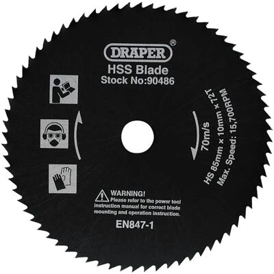Disco HSS Draper 90486 - 85mm - Herramienta de corte duradera Disco HSS Draper 90486 - 85mm - Herramienta de corte duradera