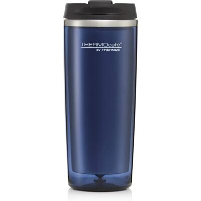 Thermos 350ml Translucent Blue Cool Touch Hot Cold Flip Lid Travel Flask Tumbler Thermos 350ml Translucent Blue Cool Touch Hot Cold Flip Lid Travel Flask Tumbler
