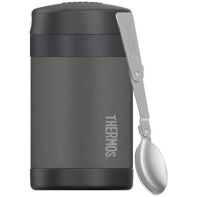 Thermos Kindergeschirr mit faltbarem Löffel - Schwarz Thermos Kindergeschirr mit faltbarem Löffel - Schwarz
