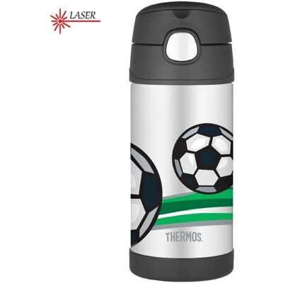 Sticlă termică pentru copii cu pai - Fotbal Sticlă termică pentru copii cu pai - Fotbal