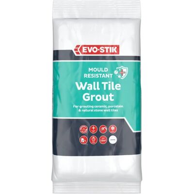 Evo-Stik White Wall Tile Grout - Mould Resistant 1.5kg Evo-Stik White Wall Tile Grout - Mould Resistant 1.5kg