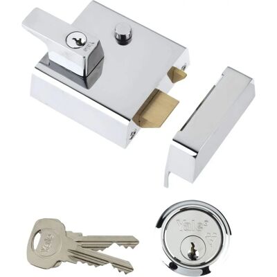 Yale P2 Double Security Nightlatch - High Security 40mm Backset Chrome Yale P2 Double Security Nightlatch - High Security 40mm Backset Chrome