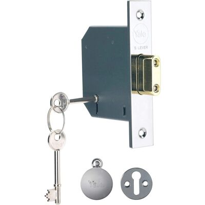 Yale B-M552-CH-65 - Mortice Deadlock - Polished Chrome - 2.5 Inch/64 mm Yale B-M552-CH-65 - Mortice Deadlock - Polished Chrome - 2.5 Inch/64 mm