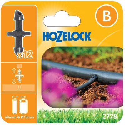 Hozelock - Connettore microirrigazione da 4 mm - Confezione da 12 Hozelock - Connettore microirrigazione da 4 mm - Confezione da 12