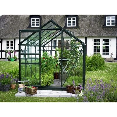 Halls Popular Greenhouse 6X10 - Green - Classic Apex Greenhouse Halls Popular Greenhouse 6X10 - Green - Classic Apex Greenhouse