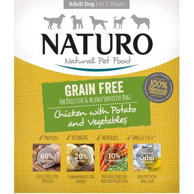 Naturo Chicken & Potato with Vegetables Wet Food for Adult Dogs - 7 x 400g Naturo Chicken & Potato with Vegetables Wet Food for Adult Dogs - 7 x 400g