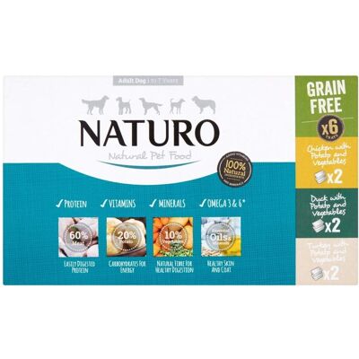 Naturo Dog Food Grain Free Multipack - Wet Dog Food 6x400g Naturo Dog Food Grain Free Multipack - Wet Dog Food 6x400g