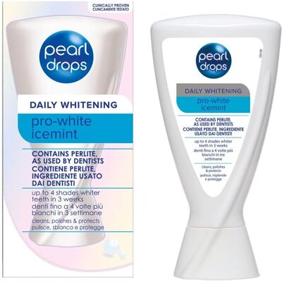 Dentifricio Pearl Drops Pro White Icemint - Sbiancante, Fluoro, Menta Fresca - 50ml Dentifricio Pearl Drops Pro White Icemint - Sbiancante, Fluoro, Menta Fresca - 50ml