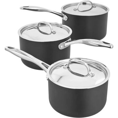 Stellar S6A1 6000 Hart anodisiert Element 3-teiliges Kochgeschirr-Set - Schwarz Stellar S6A1 6000 Hart anodisiert Element 3-teiliges Kochgeschirr-Set - Schwarz