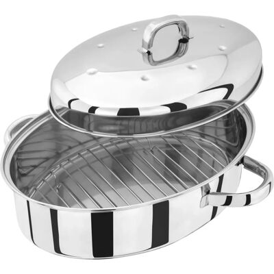 Judge High Oval Stainless Steel Self Basting Roaster - Roaster Judge High Oval Stainless Steel Self Basting Roaster - Roaster