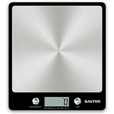 Salter Evo Digital Kitchen Scale - Stainless Steel - 6kg Capacity - Black Salter Evo Digital Kitchen Scale - Stainless Steel - 6kg Capacity - Black