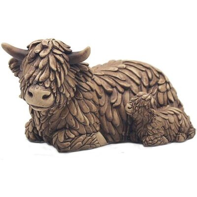 Lesser & Pavey Hughie Highland Ko & Kalv Ornament - Liggande Lesser & Pavey Hughie Highland Ko & Kalv Ornament - Liggande