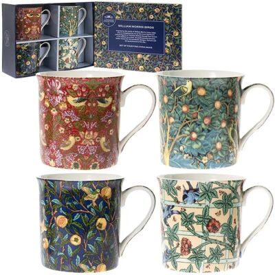 Lesser & Pavey - William Morris Birds - Set of 4 - Mugs Lesser & Pavey - William Morris Birds - Set of 4 - Mugs