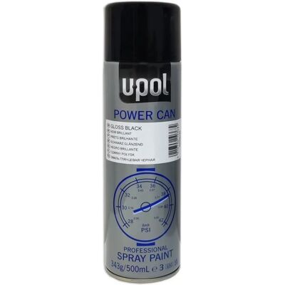 Peinture en Spray Noir Brillant U-POL - 500 ml - Publicité Peinture en Spray Noir Brillant U-POL - 500 ml - Publicité