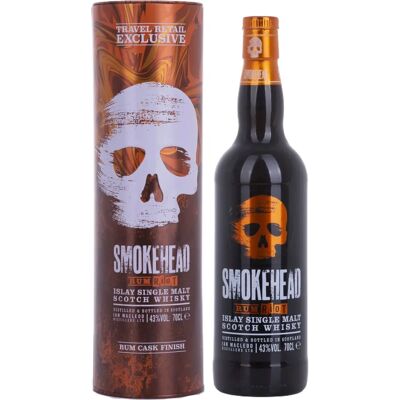Whisky Smokehead RUM RIOT Islay Single Malt - Or profond - Publicité Whisky Smokehead RUM RIOT Islay Single Malt - Or profond - Publicité