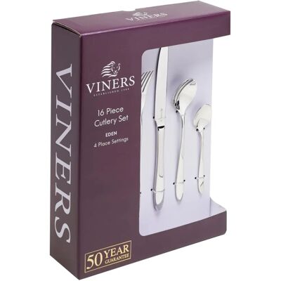 Viners Eden 16/18 Piece Cutlery Set - Stainless Steel Viners Eden 16/18 Piece Cutlery Set - Stainless Steel