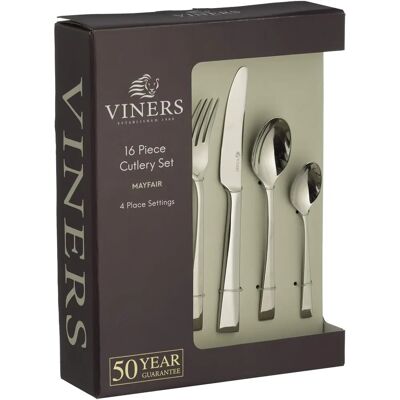 Viners Mayfair 16 Piece Stainless Steel Cutlery Set Viners Mayfair 16 Piece Stainless Steel Cutlery Set